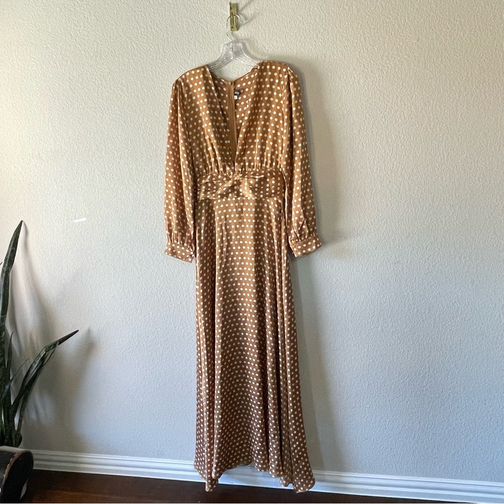 Chic Long Sleeve Polka Dot Dress